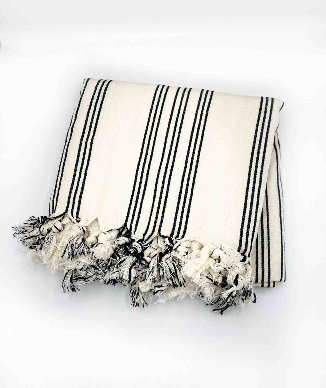 Jacquard woven Turkish blanket featuring intricate patterns for an elegant look
