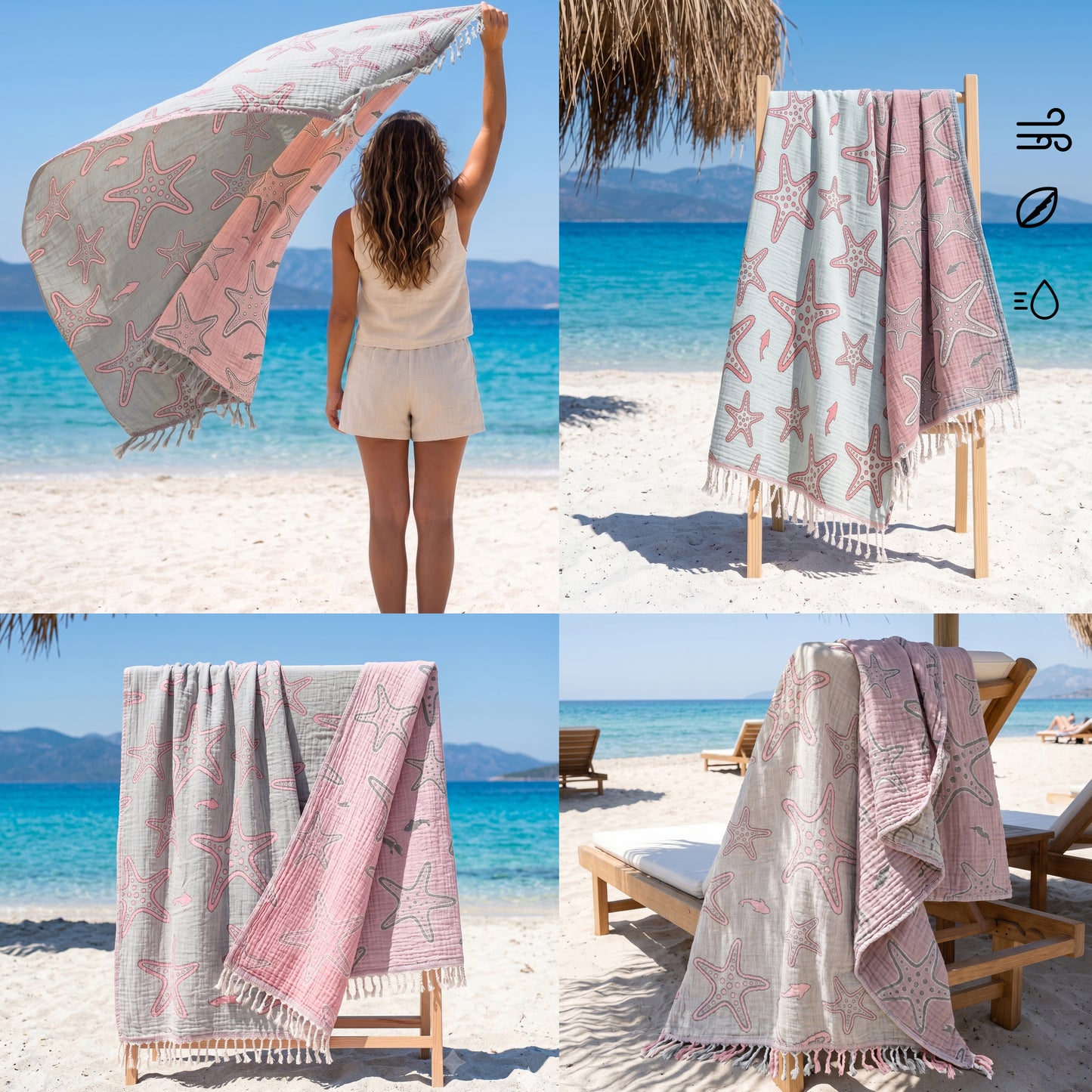 Starfish Muslin Peshtemal