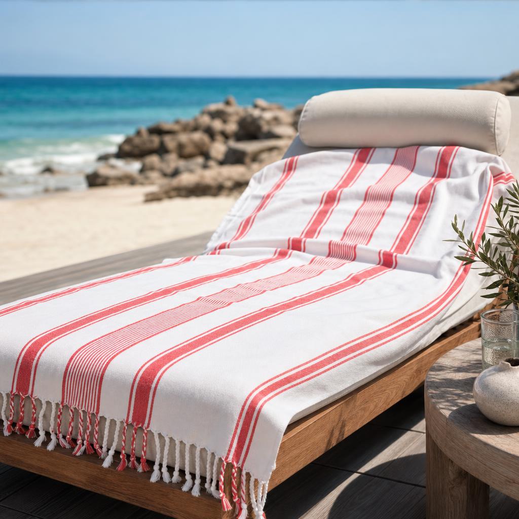 Coral Bay Linen Blend Turkish Towel