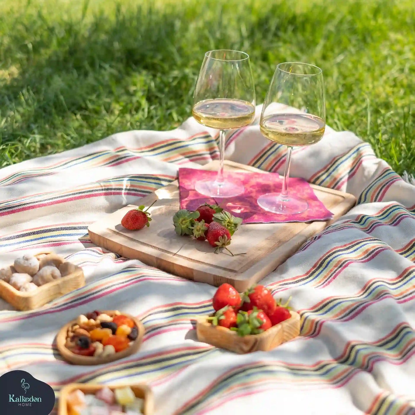 rainbow throw blanket picnic
