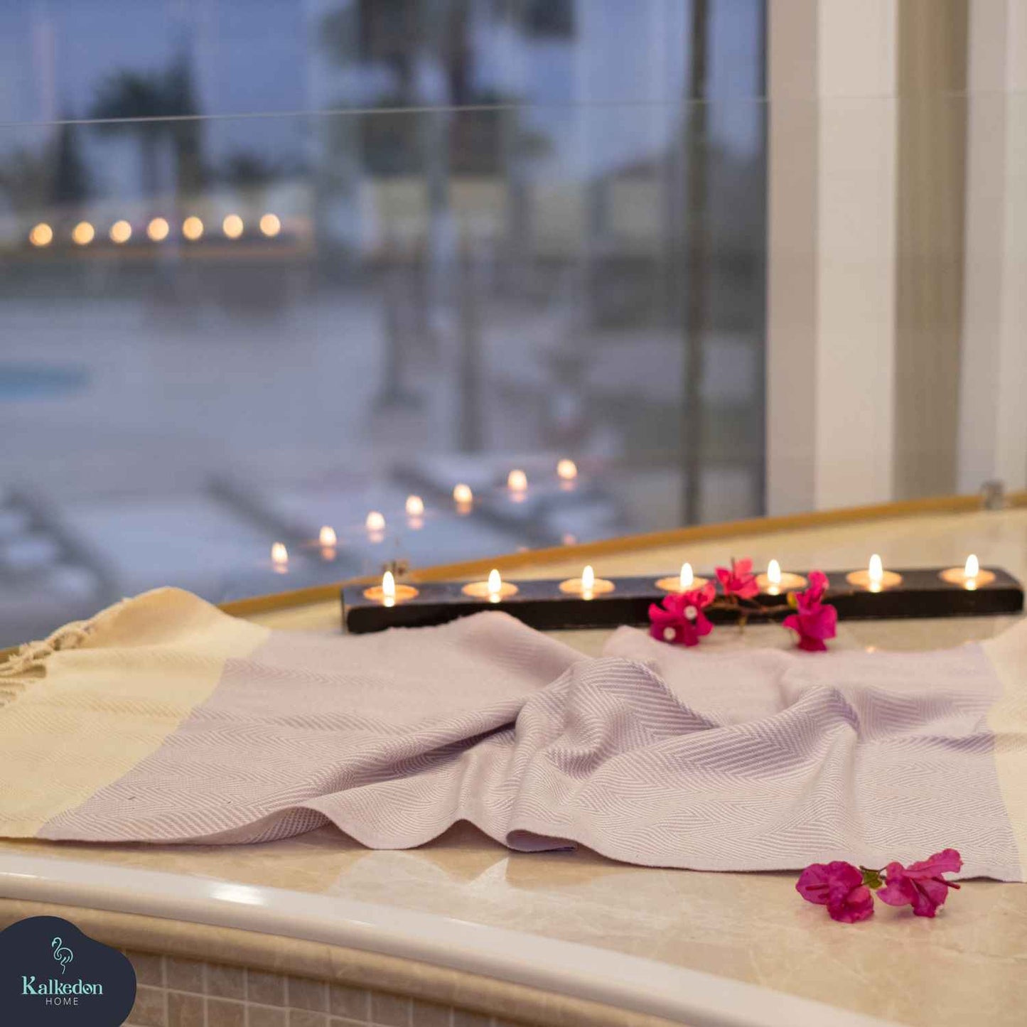 Herringbone Towels – lilac