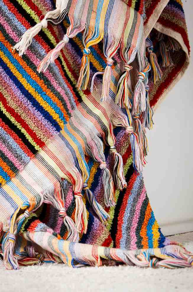 rainbow striped bath towel