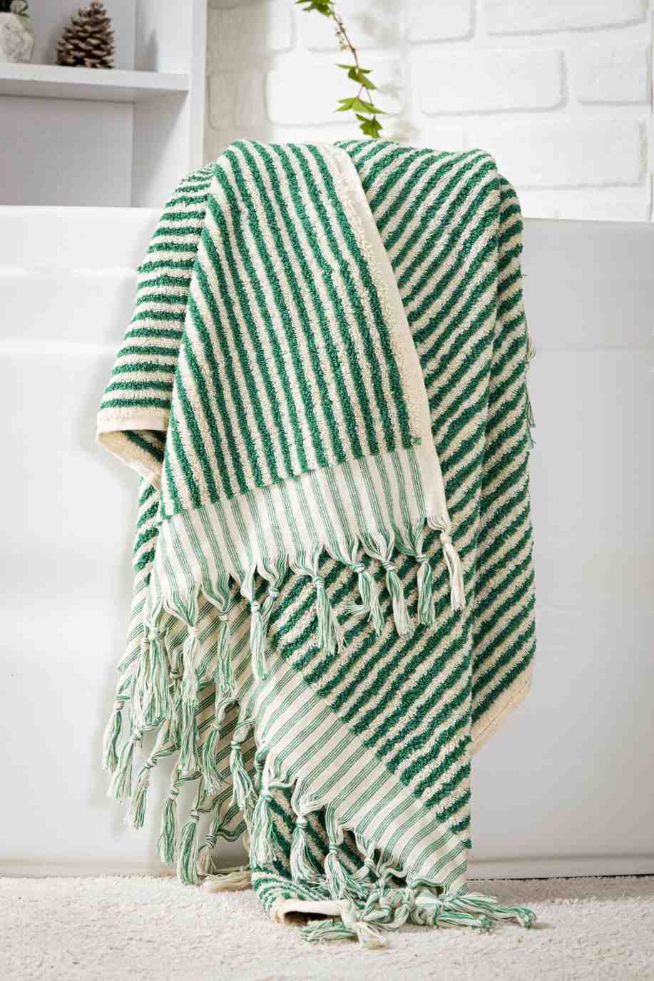 Durable and stylish striped bath towel, perfect for bath or beach, 36 inches by 72 inches