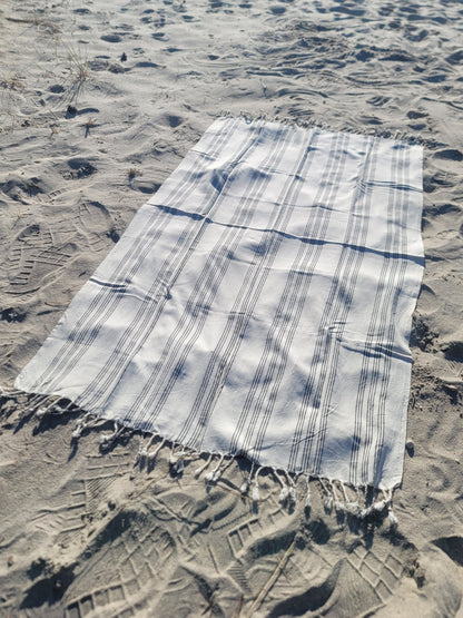 turkish blanket white black stripes