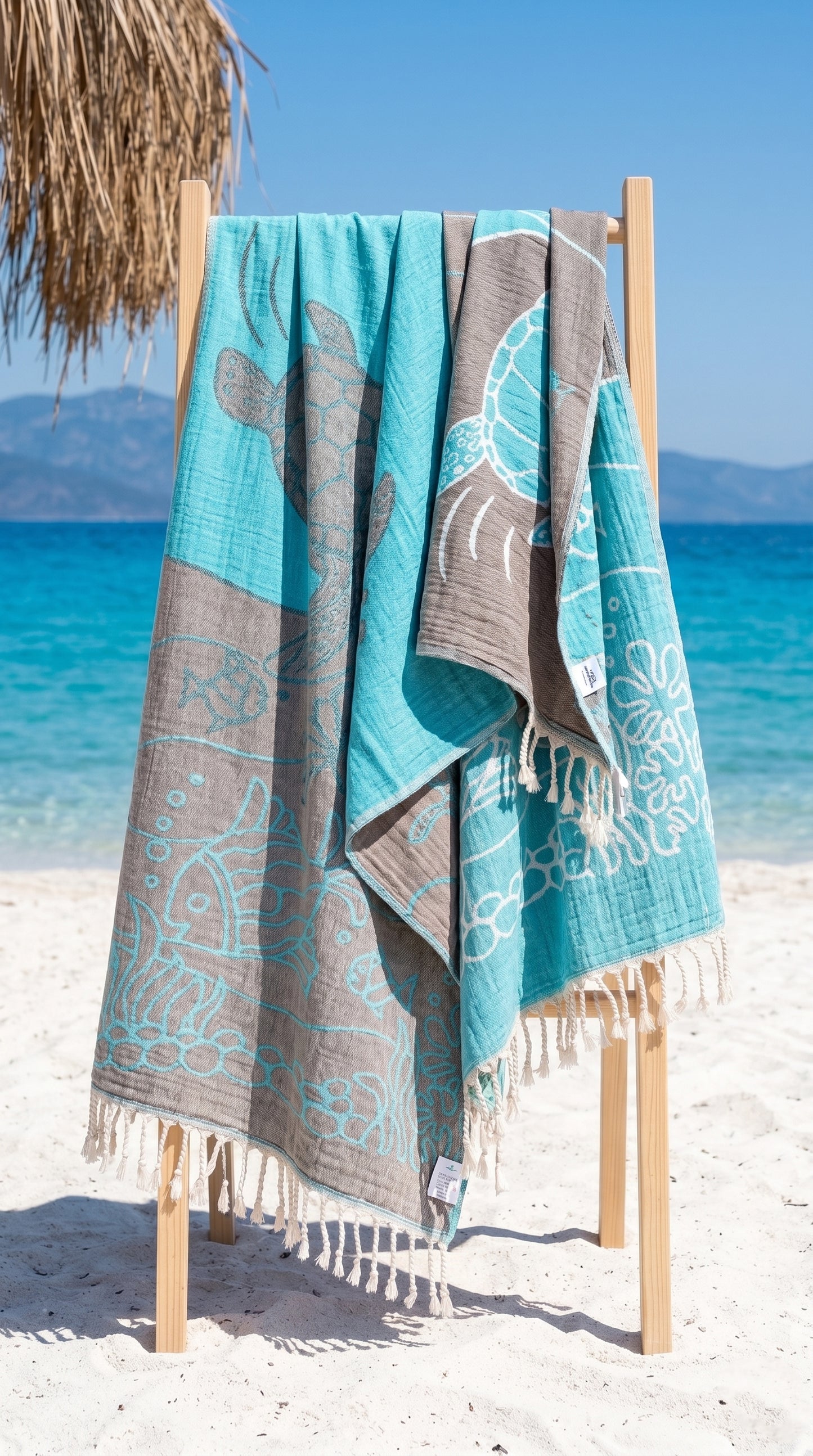 Turquoise Turtle Turkish Towel