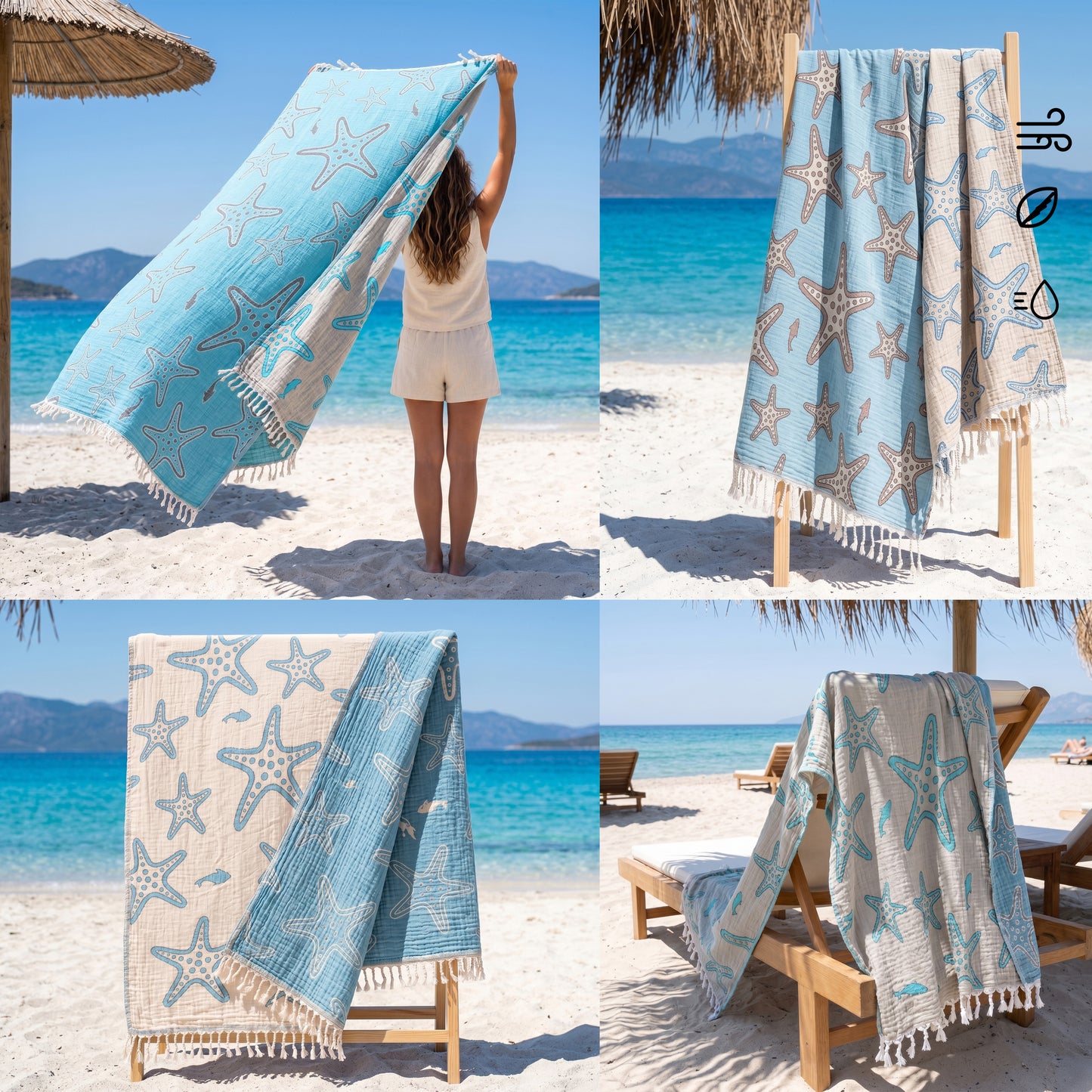Starfish Muslin Peshtemal
