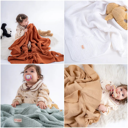 all colors collage muslin turkish blanket