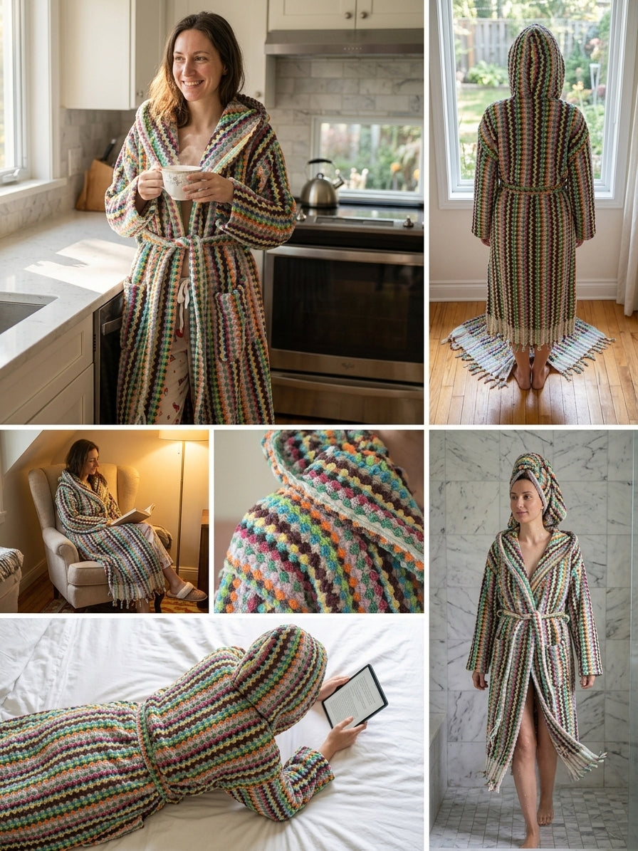 Hooded Pom Pom Robe
