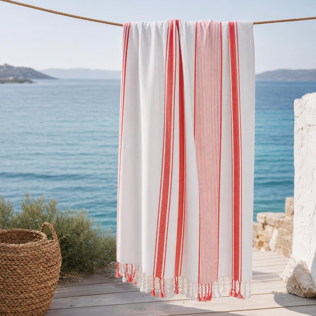 Coral Bay Linen Blend Turkish Towel