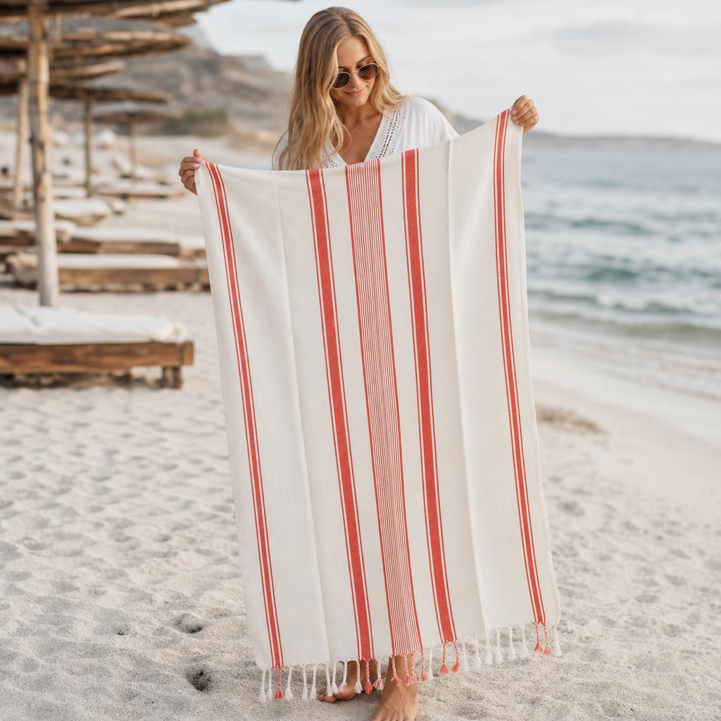 Coral Bay Linen Blend Turkish Towel