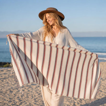 Red Stripe Linen Peshtemal