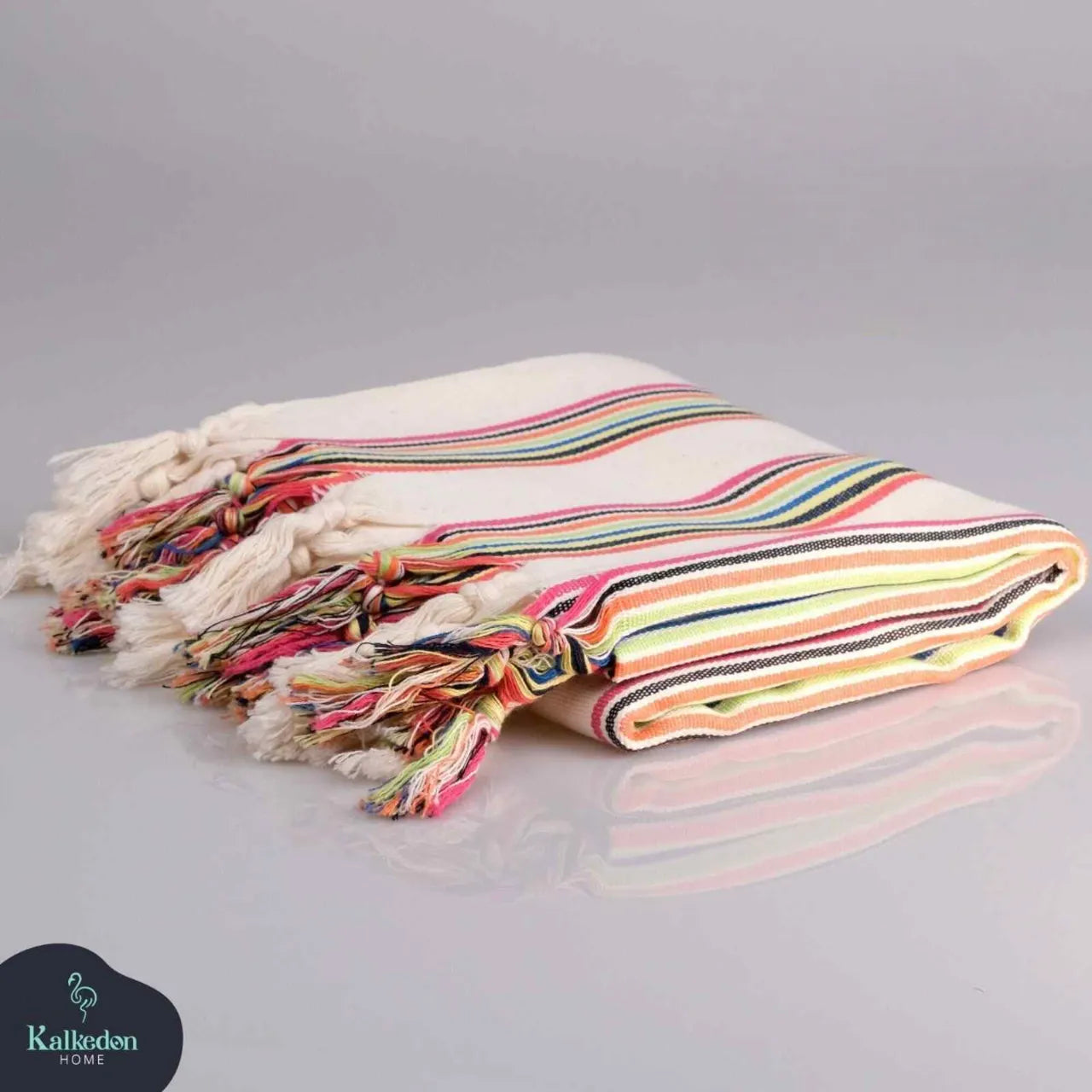 Lightweight and compact Turkish blanket, perfect for travel or storage, with a unique blend of Mexican and Turkish textiles