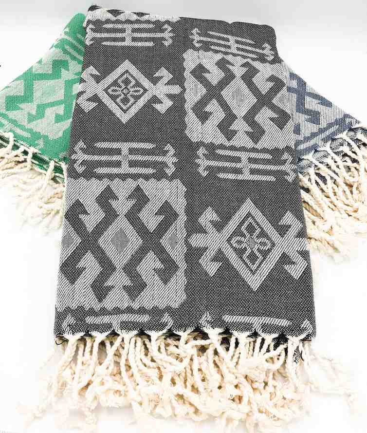 Close-Up of 100% Turkish Cotton Mexican Blanket – Soft and Breathable