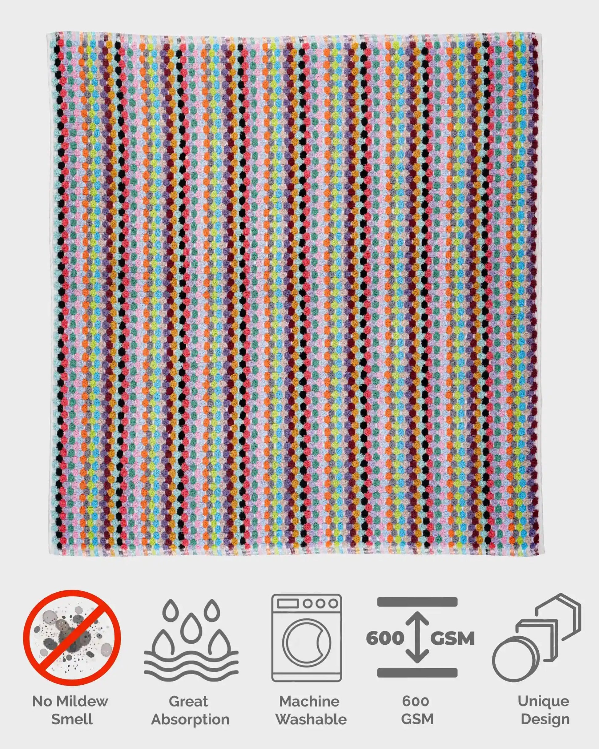Pom Pom Bath Mat 600 gsm machine washable