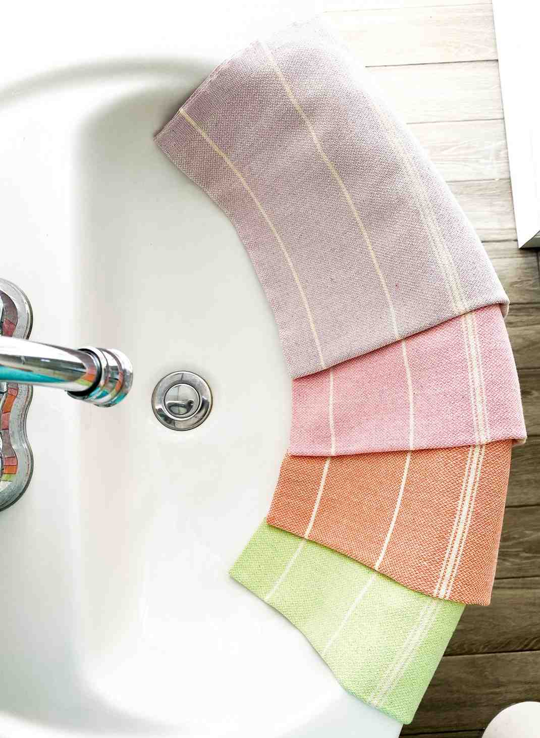 Set of 2 versatile Turkish towels for kitchen, tea, and guest use, softening with each wash