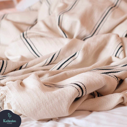 Close-up of the plush 4-layer design of the throw blanket.