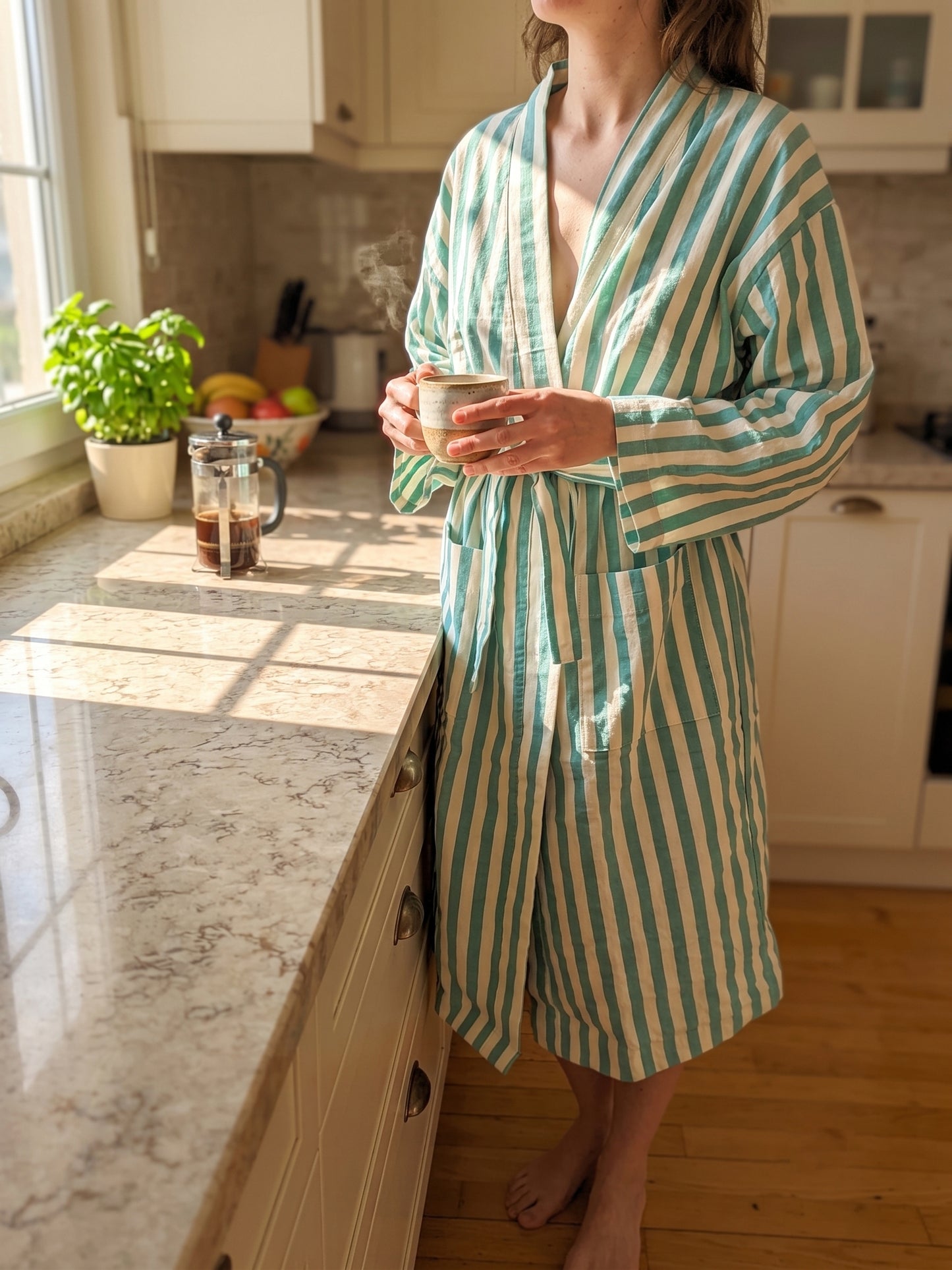 Olive Stripe Robe