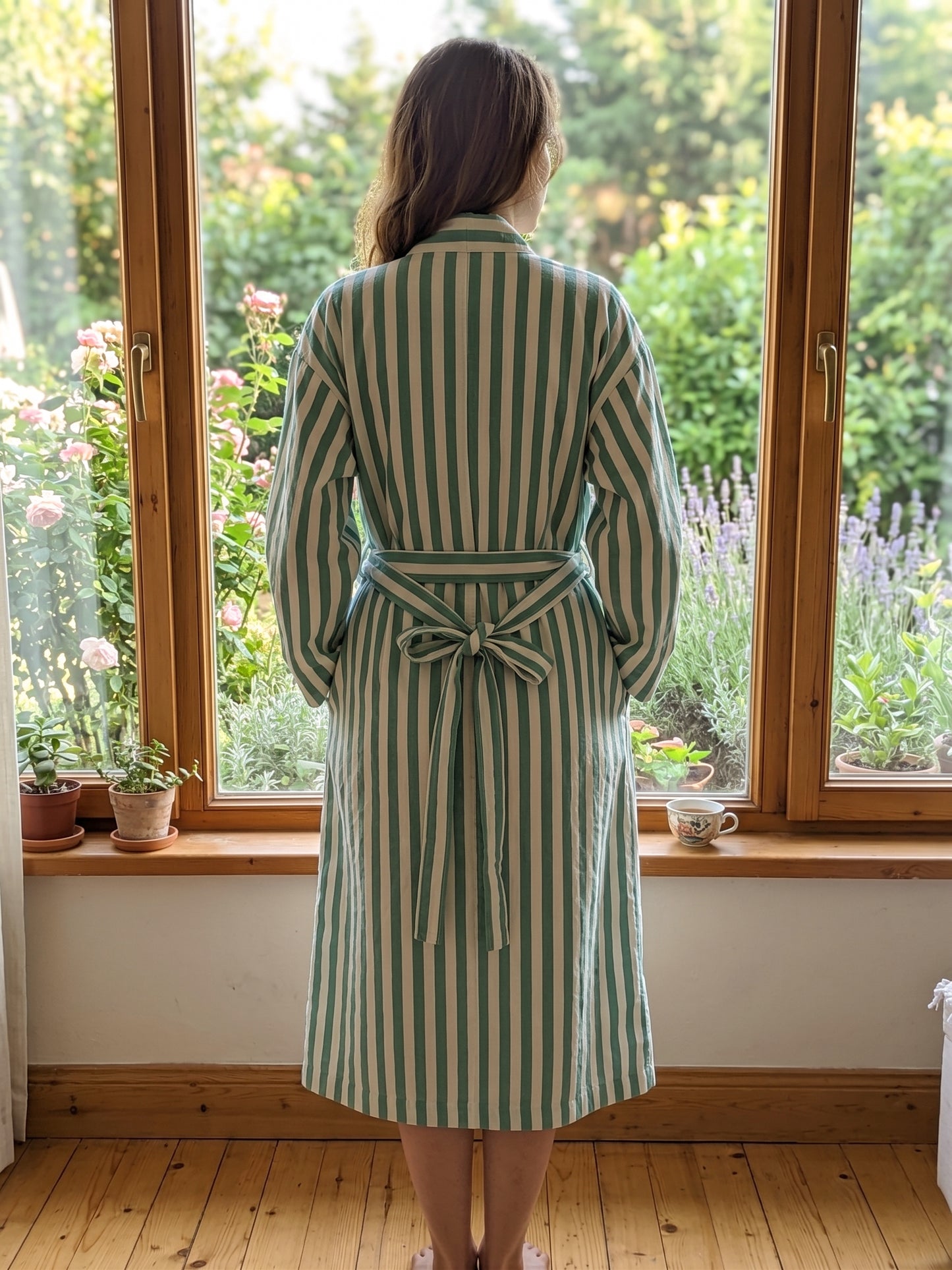 Olive Stripe Robe